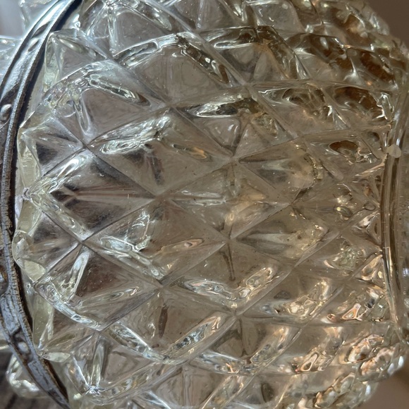 Mid Century Glass Ceiling Lamp Glass Light ORNATE DIAMOND Hollywood regency - Picture 7 of 9